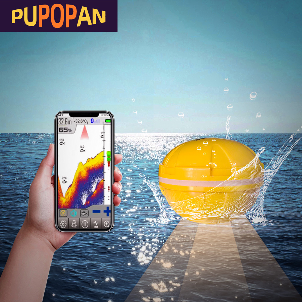 Fish Finder Gps - PUPOPAN 100 メートル真新しいスマートフォン魚群探知機ソナー Bluetooth インテリジェント魚群探知機 Android