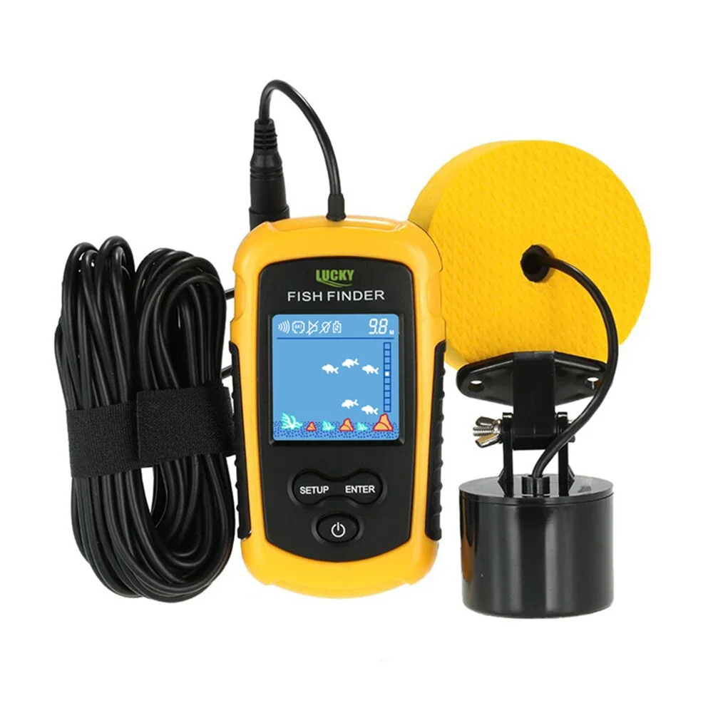 ラッキー液晶カラースクリーンポータブル有線魚群探知機 100 - Fish Finder Gps のレビューと価格