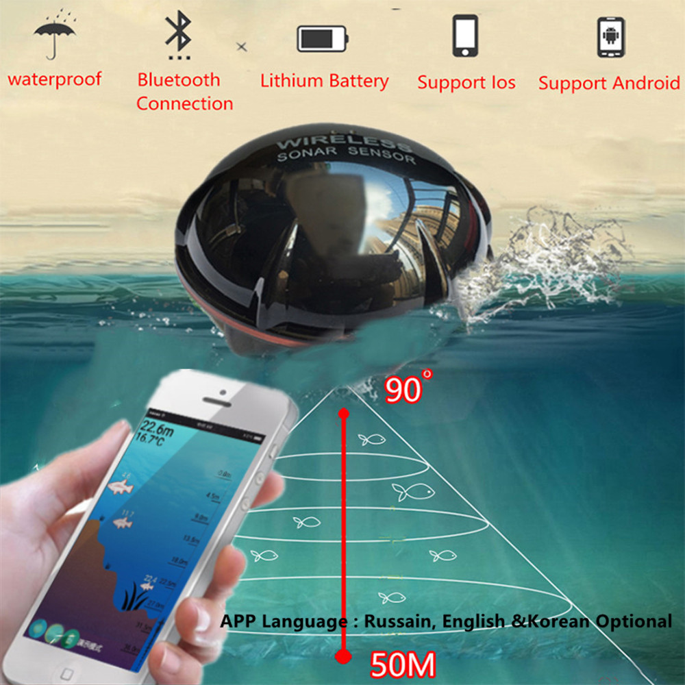 PUPOPAN 100 メートル真新しいスマートフォン魚群探 - Fish Finder Gps のレビューと価格