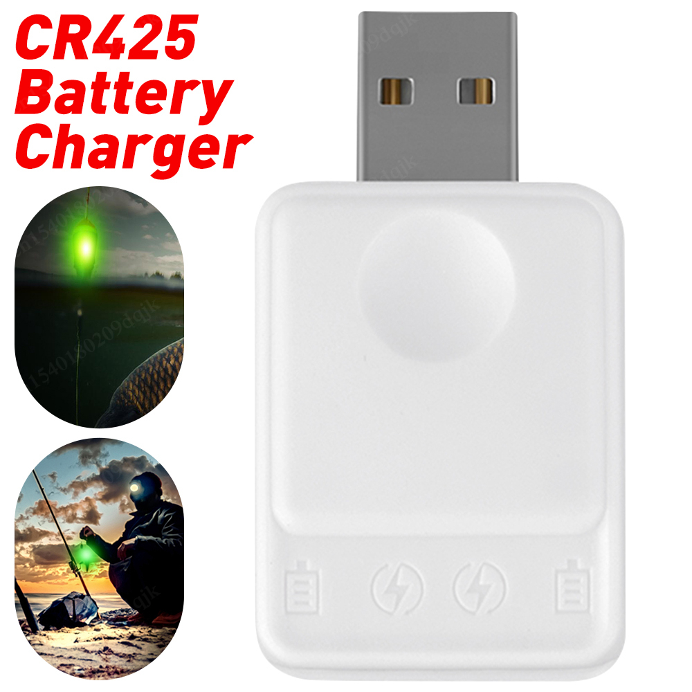 釣り用フロート発光充電式CR425バッテリー、2穴USB充電 - Fish Finder Charger のレビューと価格